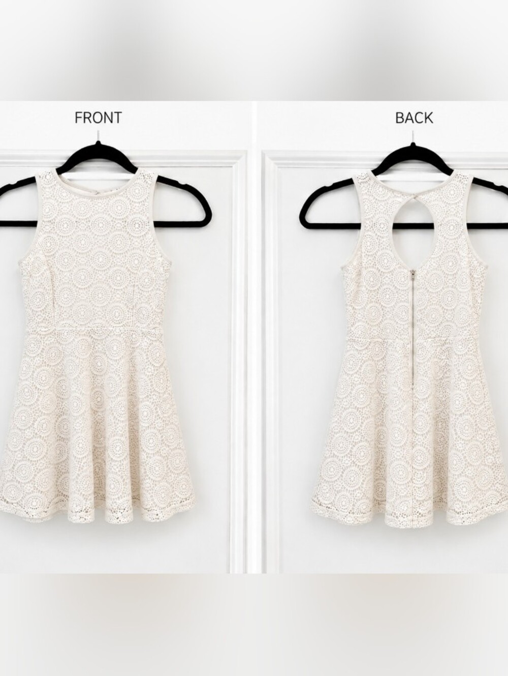 Girls Cream Lace Sleeveless Sundress Size 6 By Sally M